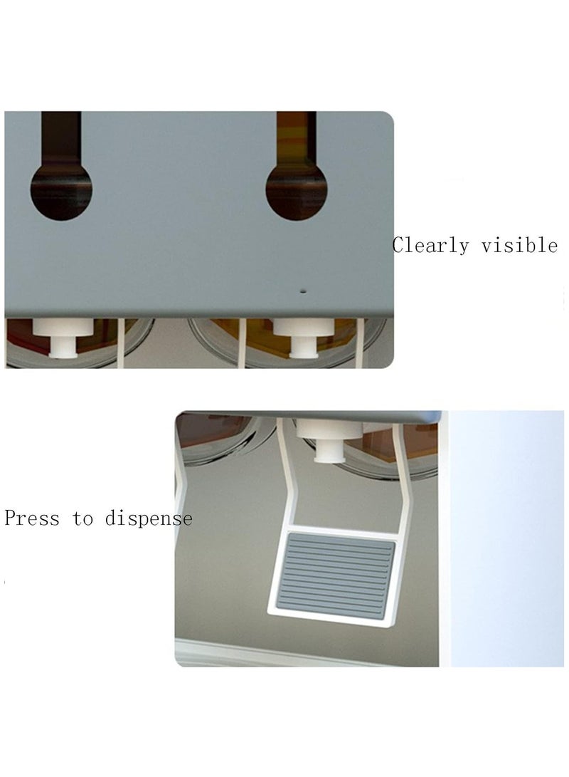 ياميم رف توزيع التوابل المعلق من يميم، زجاجات توزيع صلصة الصويا، موزع خل لتخزين الزيت على الحائط، موزع طعام توابل سائل شفاف لطهي المطبخ - Image 4