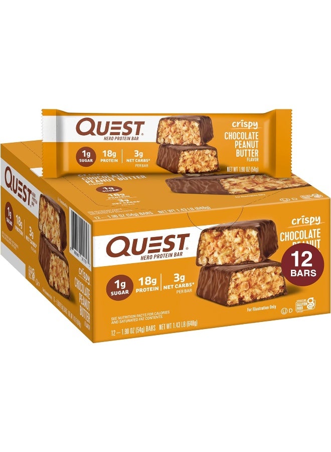 Quest Nutrition Chocolate Peanut Butter Hero Bar, 12 Count - Image 1