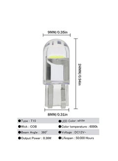 Generic 20 Pcs LED Light Bulbs White and Yellow, 6000K 68 2825 W5W T10  COB LED Wedge  Replacement Bulbs, Mini Bulbs for License Plate Lights, Car Position Lamps, Map Light  - Image 2