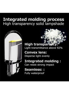Generic 20 Pcs LED Light Bulbs White and Yellow, 6000K 68 2825 W5W T10  COB LED Wedge  Replacement Bulbs, Mini Bulbs for License Plate Lights, Car Position Lamps, Map Light  - Image 3