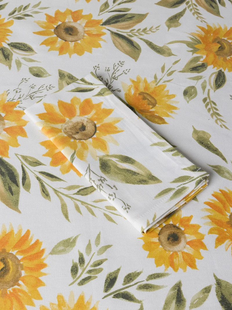 Simply Kitchen Sunflower Cotton Tablecloth Water Repellent Finish