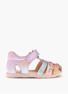 Pablosky Girls' Strap Sandals with Hook and Loop Closure  - Image 2