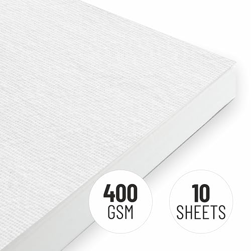 Anupam Canvas Painting pad 100% Cotton Acrylic Gesso Primed with Acid Free Paper 10 Sheets 400 GSM for Acrylic and Oil Painting (A4) - Image 3