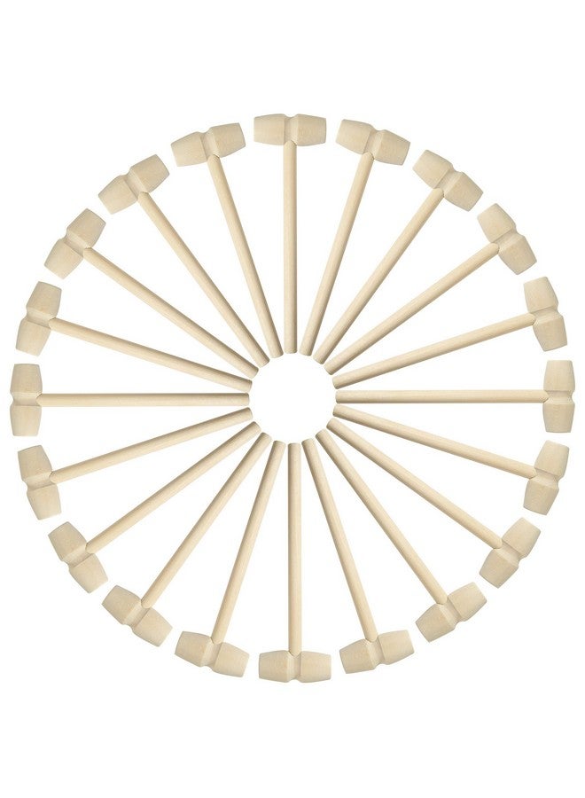 TDOCK 24 Pcs Mini Wooden Hammers for Breakable Chocolate, Natural Wood Toy Mallets for Kids - Image 1