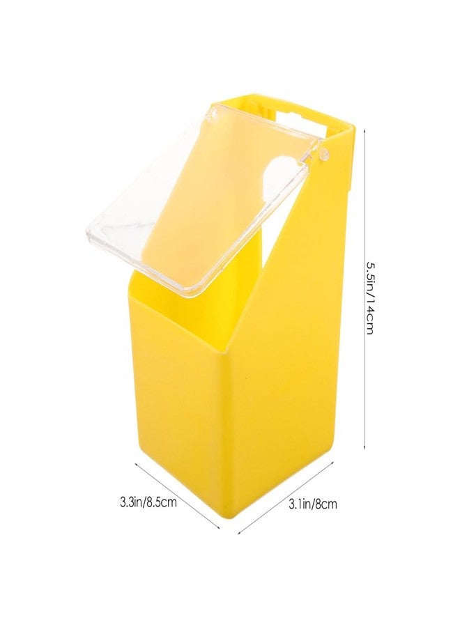 HAKIDZEL 5pcs Yellow Hanging Bird Cage Feeders with Clear Lids Plastic Single Hole Pigeon Feeder Boxes for Parakeet Dove Quail Poultry Food and Water Dispenser Easy Installation and Stable - Image 4