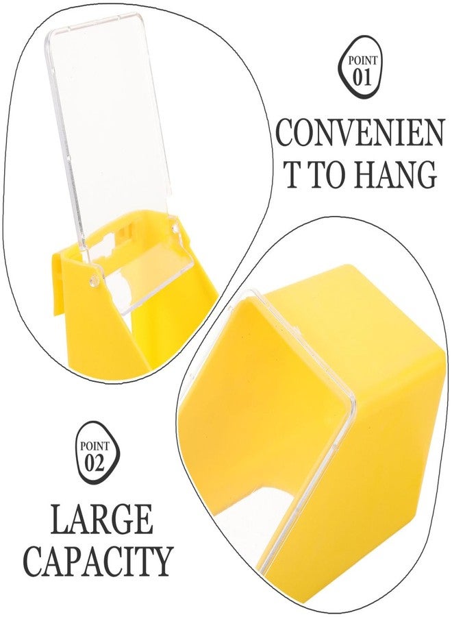 HAKIDZEL 5pcs Yellow Hanging Bird Cage Feeders with Clear Lids Plastic Single Hole Pigeon Feeder Boxes for Parakeet Dove Quail Poultry Food and Water Dispenser Easy Installation and Stable - Image 5