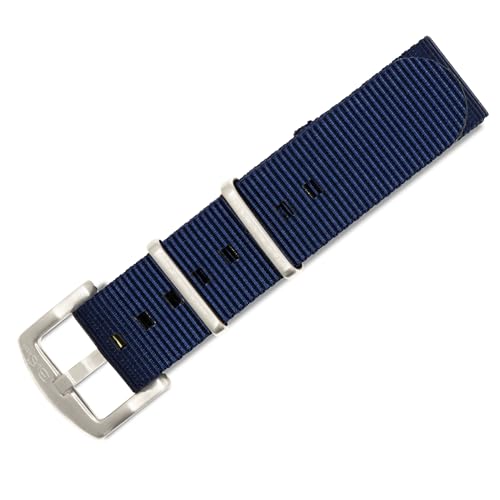 BluShark - Original Collection Military-Style Waterproof Watch Strap, Fits All Timepiece Brands, Durable Nylon Wristwatch Accessories with Stainless Steel Buckle, Navy Blue, 20mm - Image 1