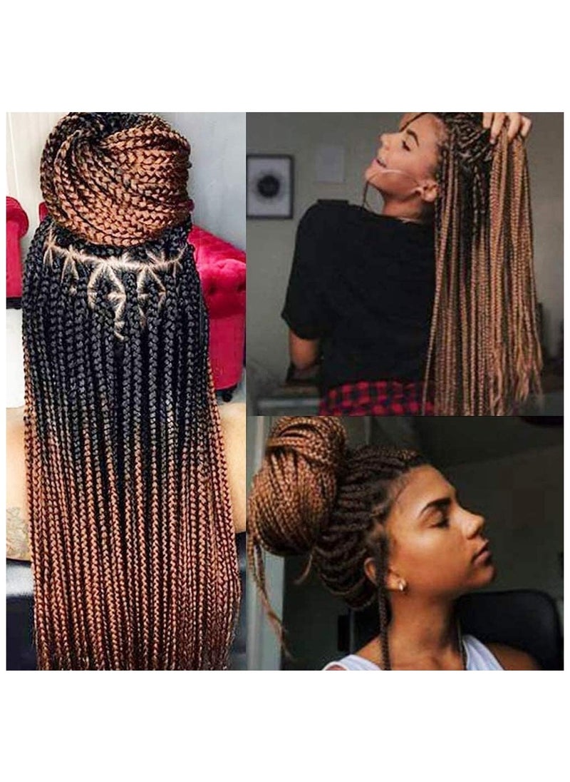 Estelle African braids Hair Extension,Crochet Braiding Hair Extensions Synthetic Braiding Hair High Temperature Synthetic Fiber Yaki Jumbo Braiding Hair ( Black/ dark brown 3 pcs)  - Image 2