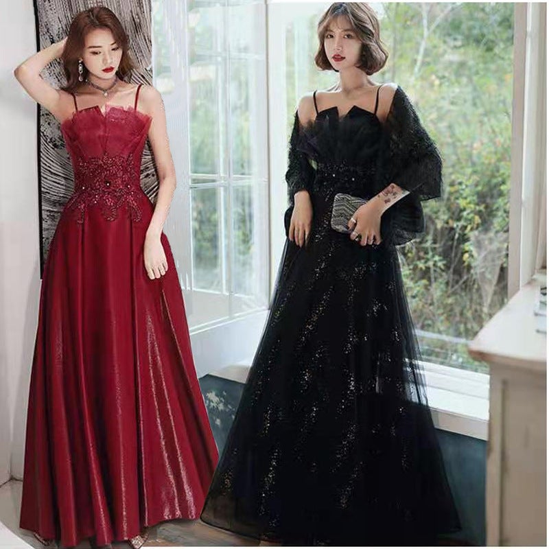 Wedding Dress + V-Neck Wedding Dress Without Decoration High-End Satin Tube Top Large Swing [Wedding Dress]] - Image 3