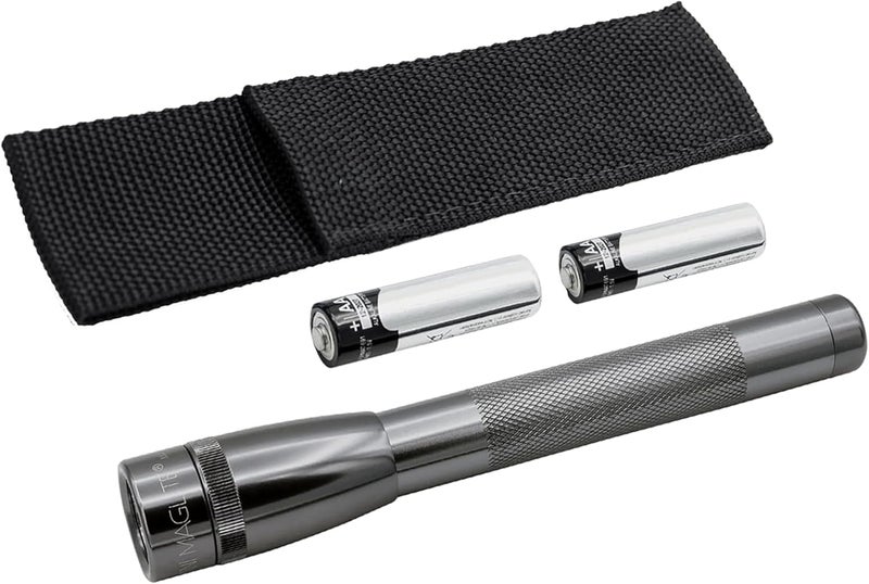 MagLite SP2P09H Mini PRO LED 2-Cell AA Flashlight with Holster - Gray - Image 1