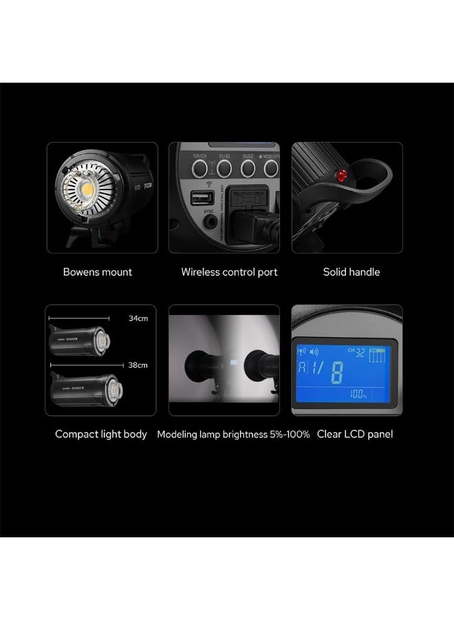 Godox Godox SK400II‑V 400 Ws Studio Flash Monolight with 10 W LED Modeling Lamp (Bowens Mount, 2.4 GHz Wireless X System) - Image 4