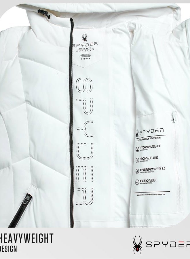 Spyder Womens Long Winter Coats - Cozy Long Puffer Coats for Women Wind & Water Resistant Hooded Quilted Jackets for Women, White, S - Image 5
