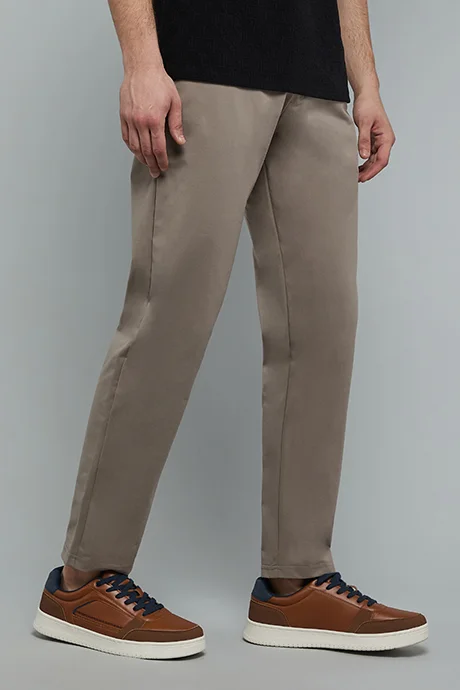 R&B Solid Trackpants with Drawstring Waist