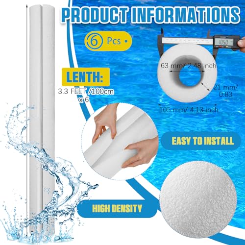 Hanaive 4 Pcs 40 Inch x 41 Inch Jumbo Foam Pool Noodles Pipe Insulation Tube Large Swimming Swim Hollow Noodle Bulk for Floating Craft Projects Pre Slit Clamp Protection Padding Bumper White - Image 5