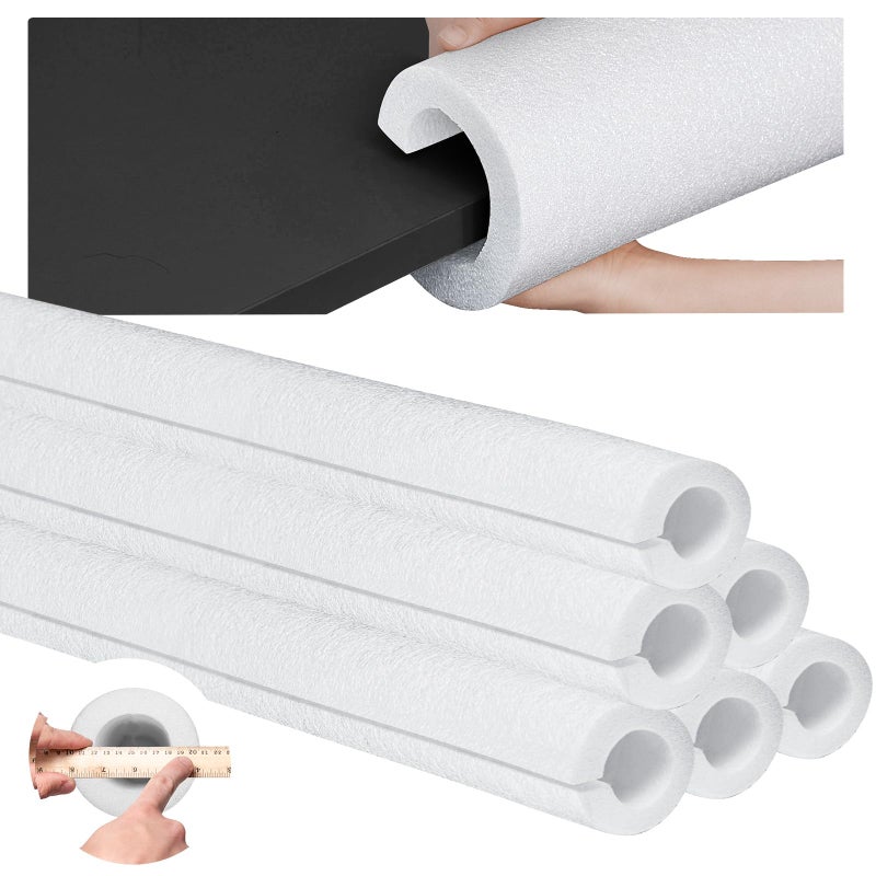 Hanaive 4 Pcs 40 Inch x 41 Inch Jumbo Foam Pool Noodles Pipe Insulation Tube Large Swimming Swim Hollow Noodle Bulk for Floating Craft Projects Pre Slit Clamp Protection Padding Bumper White - Image 2