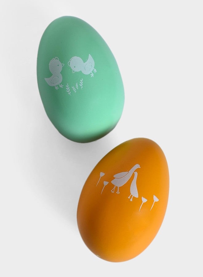 Mi Arcus Wooden Shaker Egg Shape Rattle Toys for Infants Kids Pack of 2 - Image 3