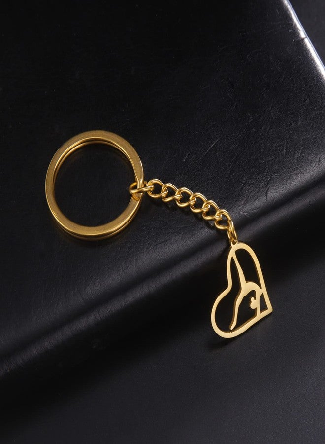 EUEAVAN Girls Gymnastics Keychain Sport Love Heart Charm Ballet Inspirational Gymnast Keyring Team Woman Coach Accessories (gold) - Image 4