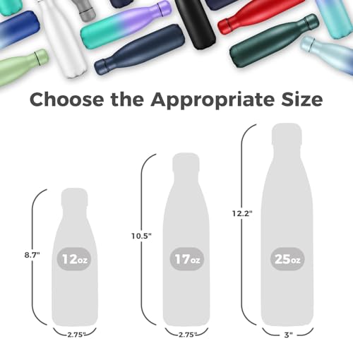 Volhoply 17oz Insulated Stainless Steel Water Bottle Double Wall Vacuum Flask Keeps Cold 24h Hot 12h Available in Packs of 1 4 or 8Silver1 Pack - Image 3