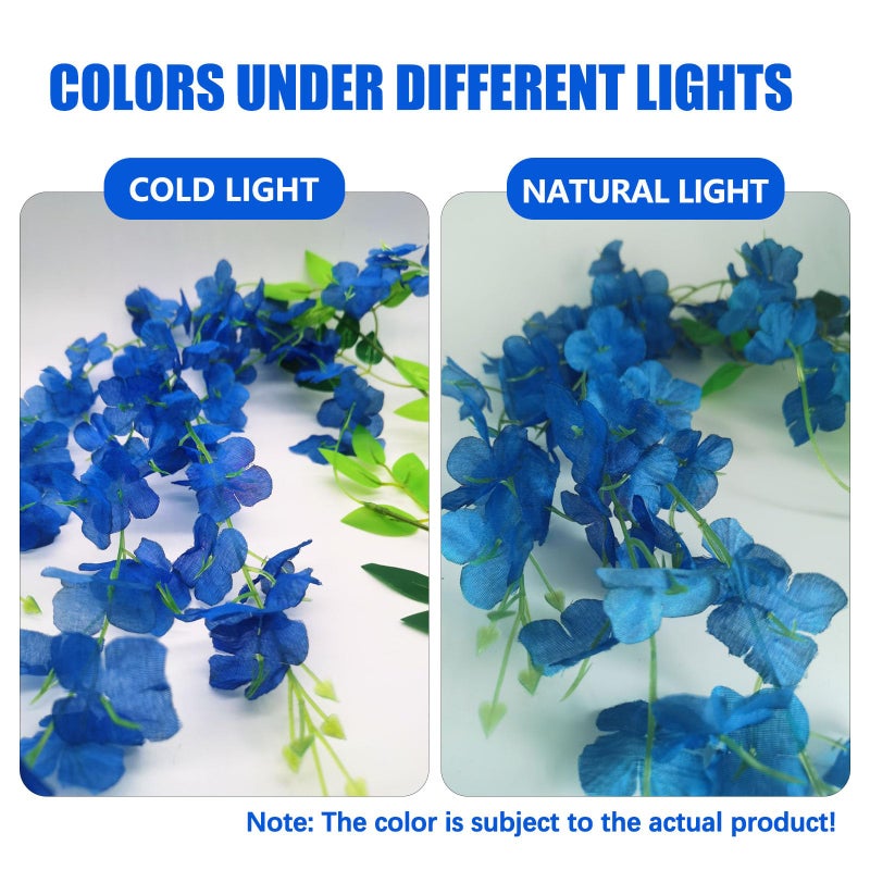ZEBMOON 12Pack Royal Blue Wisteria Hanging Flowers  Royal Blue 3.77 Ft Fake Hanging Flowers  Royal Blue Artificial Wisteria Garland  Royal Blue Wisteria Flower Vines  Wisteria Flowers Decor  Wisteria Backdrop - Image 4
