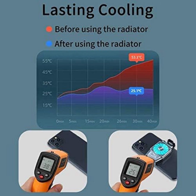 Cell Phone Cooler, Mobile Phone Radiator for Playing Games Watching Videos, Cooler Controller Compatible for Smartphone - Image 2