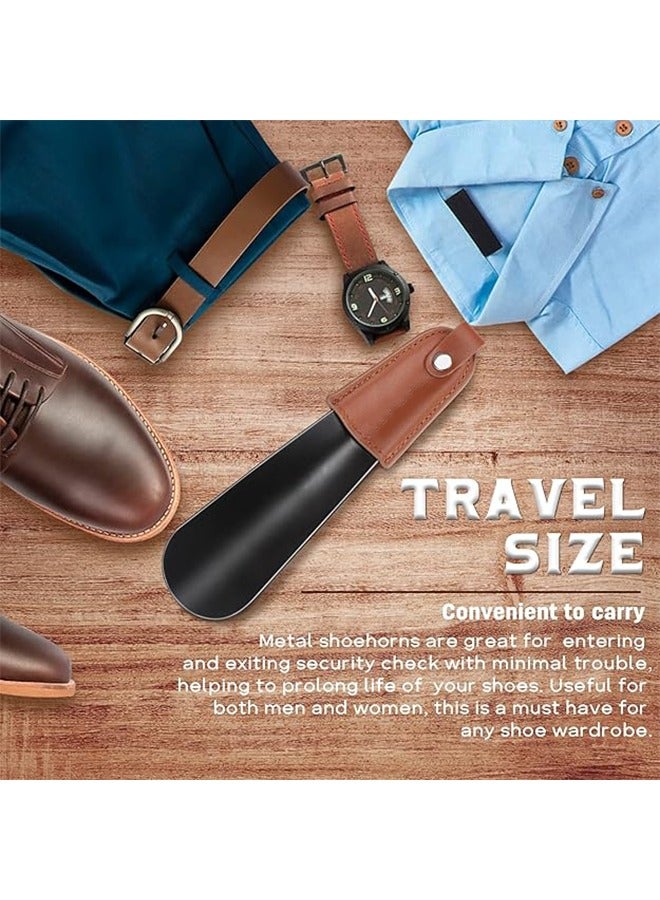 Metal Shoe Horn, Travel Shoehorn Stainless Steel Shoes Helper Stick 16CM Short Shoe Spoon Shoe Puller Shoe Spoon, Portable Leather Hook, Suitable for the Elderly, Women, Men and Children  - Image 4