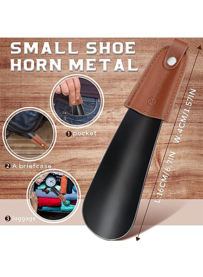 Metal Shoe Horn, Travel Shoehorn Stainless Steel Shoes Helper Stick 16CM Short Shoe Spoon Shoe Puller Shoe Spoon, Portable Leather Hook, Suitable for the Elderly, Women, Men and Children  - Image 5