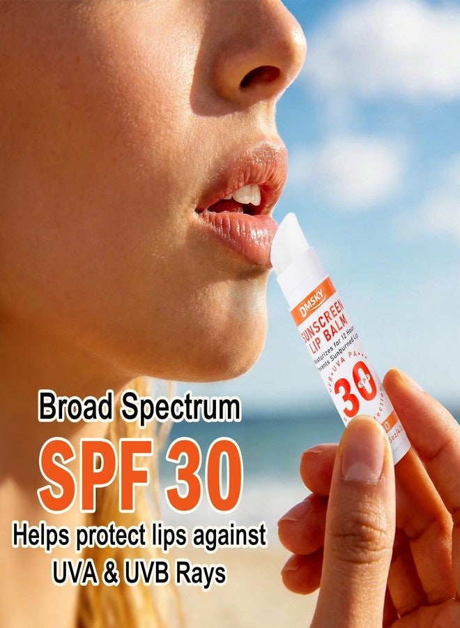 DMSKY SPF 30 Sunscreen Lip Balm 20 Pack, Clear No White Cast Sun Protection Lip Care with Vitamin E and Beeswax, Broad Spectrum SPF Lip Balm for Travel -10 Flavors - Image 5