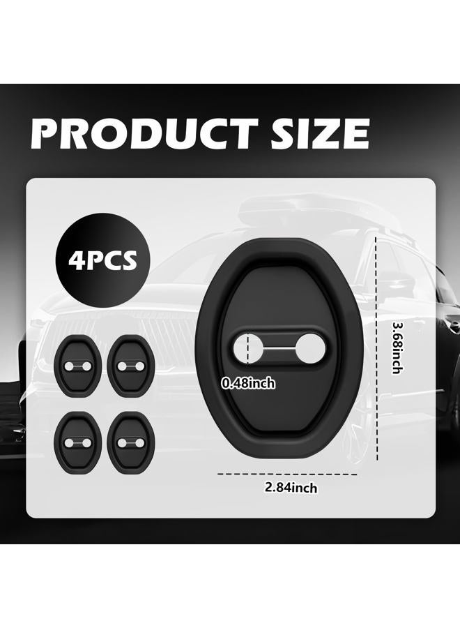 YGDMD 4PCS Car Door Strike Protector,Self-Adhesive Cars Doors Lock Cover for Reduces Noise & Protects Doors Latches,Upgraded Car Accessories Cars Door Shock Absorber for Vehicle - Image 2