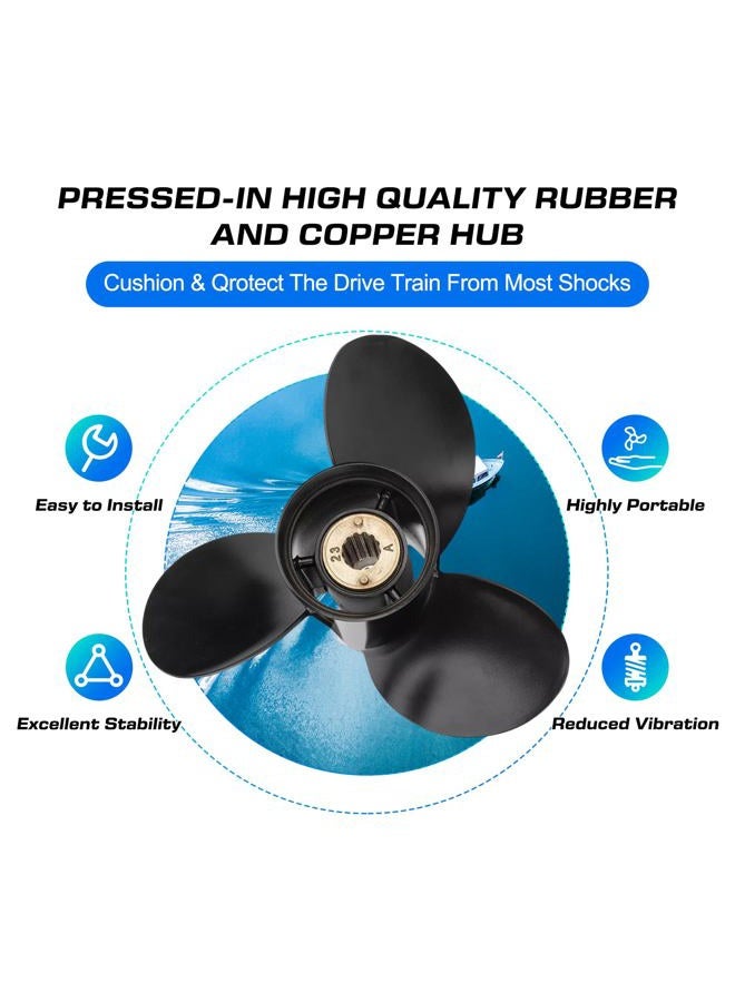 VQPROPs Your Props Marine 10 3/8 x 13, （13 Spline Tooth）， RH，Ref No.48-73136A45，OEM Upgrade Aluminum Outboard Propeller fit Mercury Engines 30-70HP - Image 5