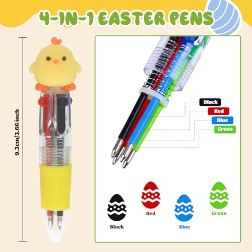 Zhirlyn 24 Pcs Easter Pens Bulk Multicolor Pen in One Cute 4-in-1 Bunny Pens, Easter Basket Stuffers & Fun Gifts (Easter) - Image 2