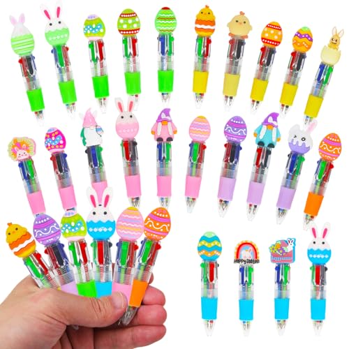 Zhirlyn 24 Pcs Easter Pens Bulk Multicolor Pen in One Cute 4-in-1 Bunny Pens, Easter Basket Stuffers & Fun Gifts (Easter) - Image 1