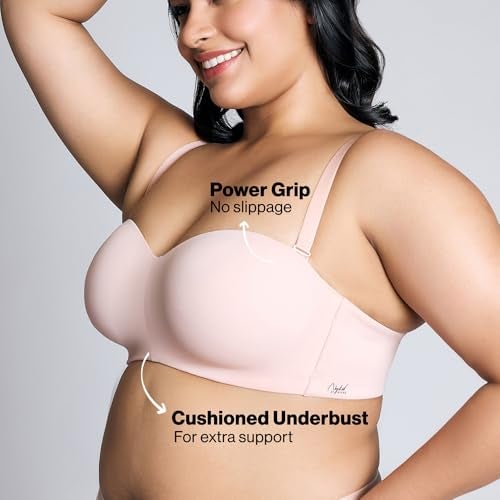 NYKD (NYB027 Padded & Wired Ultimate Multiway Strapless Bra for Women | Anti Slip Bra with Seamless Neckline & Soft Detachable Straps - Pink (40C) - Image 3