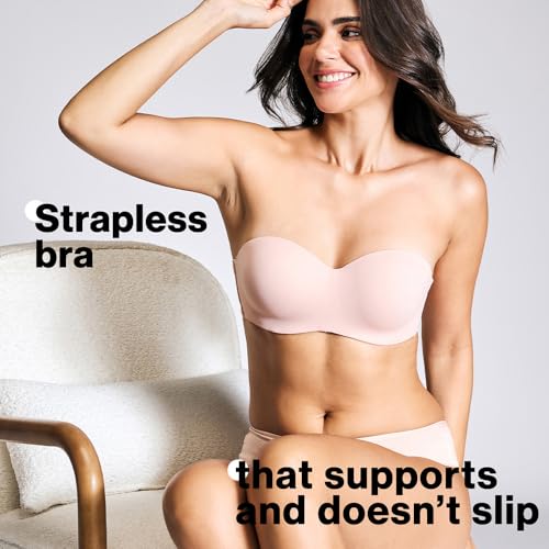 NYKD (NYB027 Padded & Wired Ultimate Multiway Strapless Bra for Women | Anti Slip Bra with Seamless Neckline & Soft Detachable Straps - Pink (40C) - Image 2