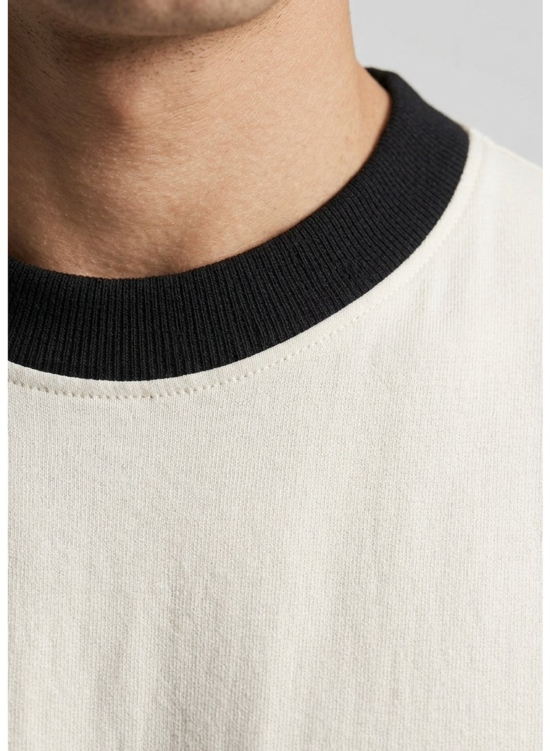 Timeless Men’s Colorblock T-Shirt – Red Kangaroo Print | Premium Cotton | Regular Fit Crew Neck | Black & White - Image 3