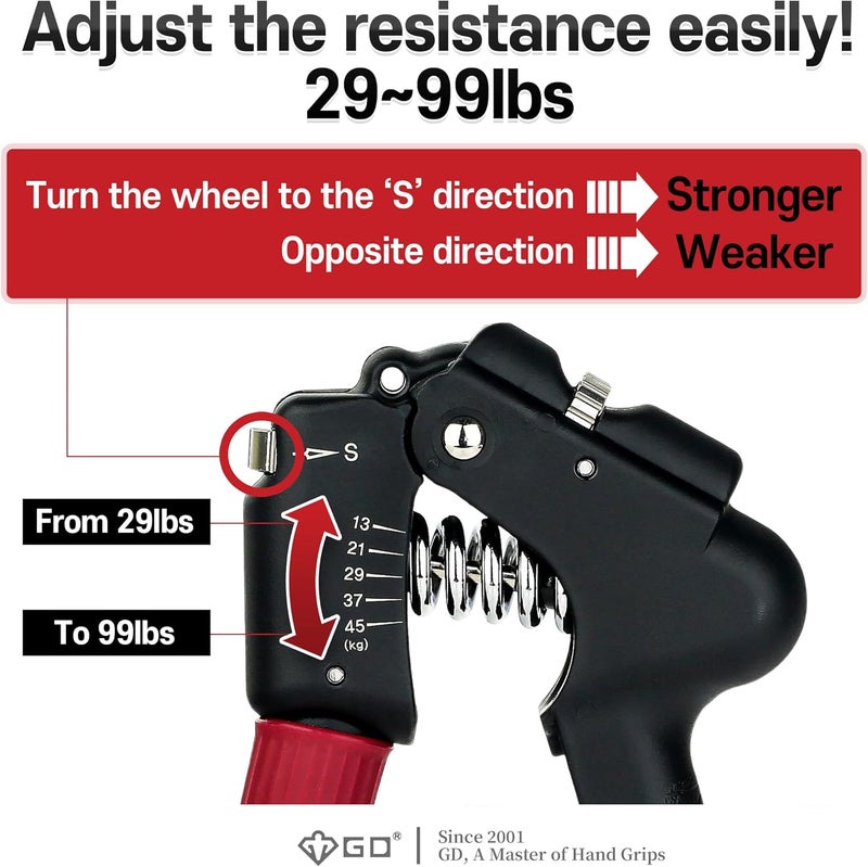 GD Grip Strength Trainer (Premium Adjustable Grip Strengthener for Forearm Training) Wrist and Forearm Strengthener - Image 5