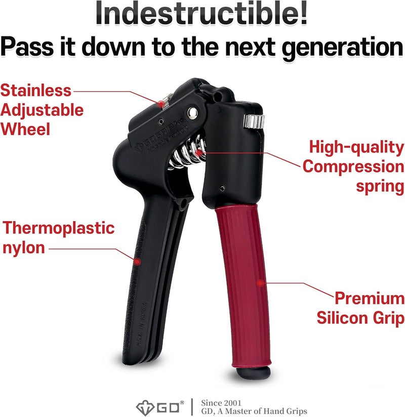 GD Grip Strength Trainer (Premium Adjustable Grip Strengthener for Forearm Training) Wrist and Forearm Strengthener - Image 4