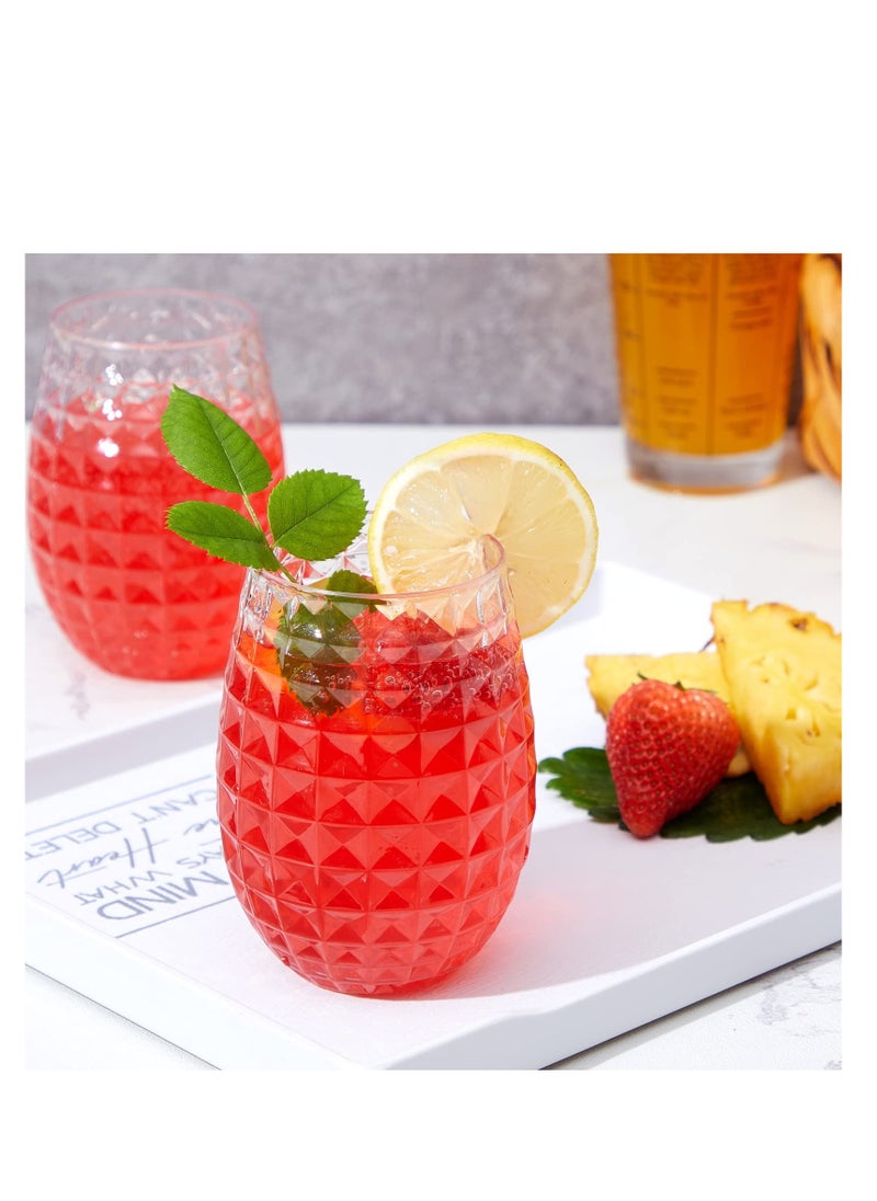 Plastic Glasses Stemless Set of 6, 16 oz Pretty Shatterproof Fruit Juice Drinking Glass, Unbreakable Reusable & Recyclable for Outdoor Pool Party Weddings - pzsku/ZE5067B8555E1EB094335Z/45/_/1698454863/fece946b-b662-437b-8436-451c026bad1c