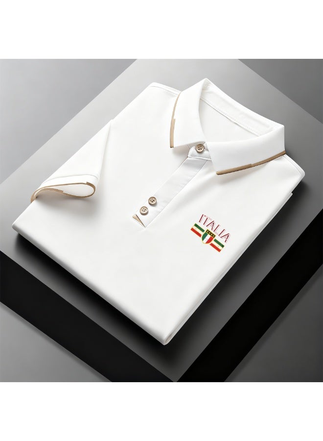 High-end new men’s premium casual/business/team wear leisure print polo shirt.