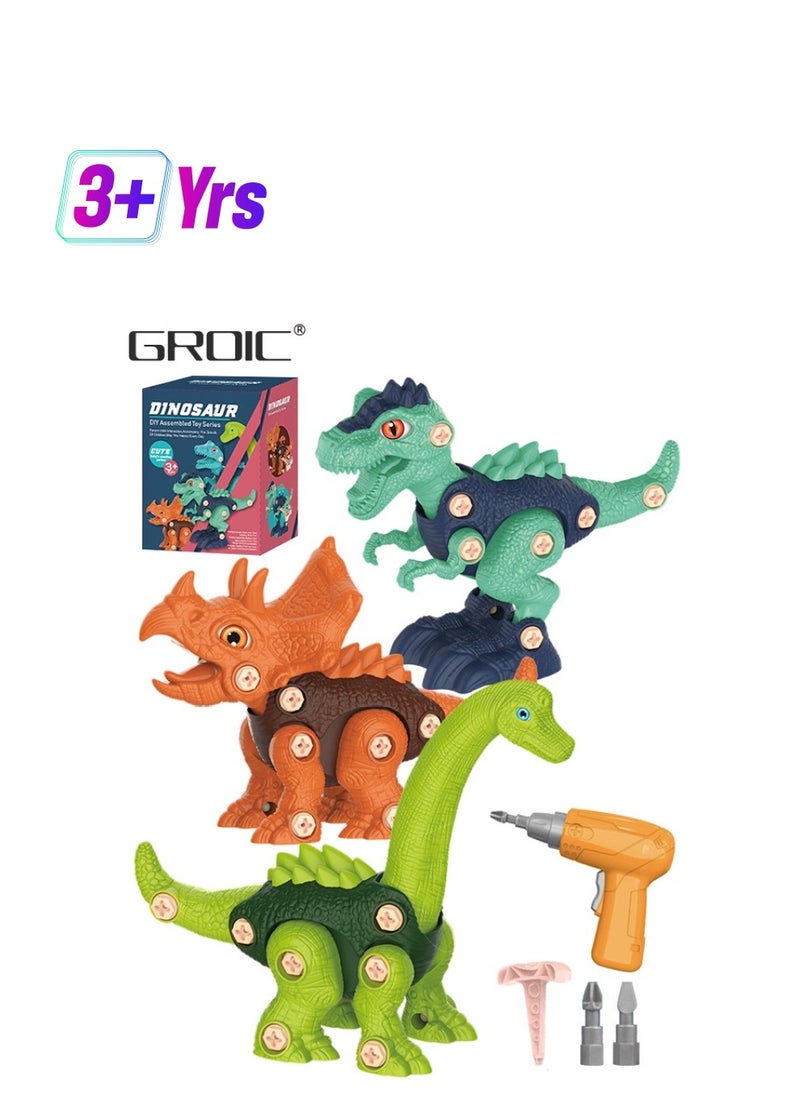 GROIC Dinosaur Toys, Take Apart Toys for kids with Electric Drill, STEM Educational Construction Building Toys, Take Apart Dinosaur Toys for kids  - Image 1