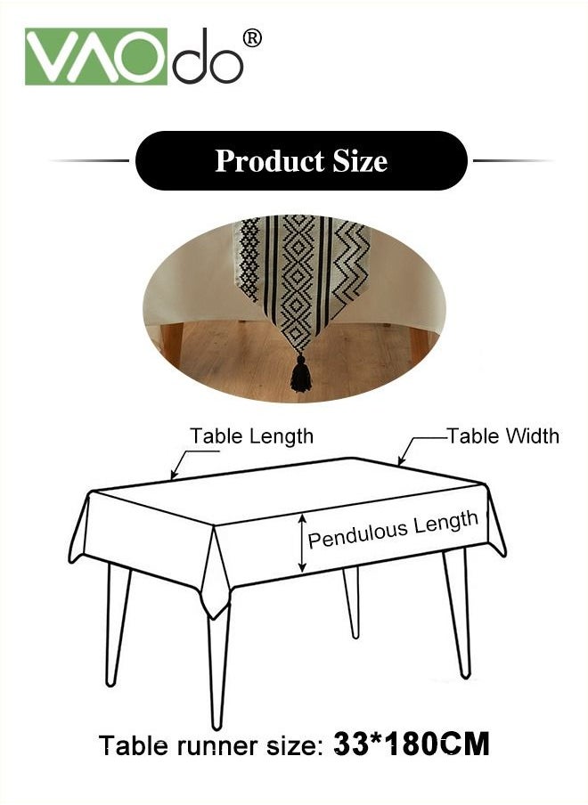 VAOdo Chenille Material Table Runner Simple Geometric Lines Versatile Table Runner Suitable for Wedding Home Restaurant Etc 33*180CM  - Image 5
