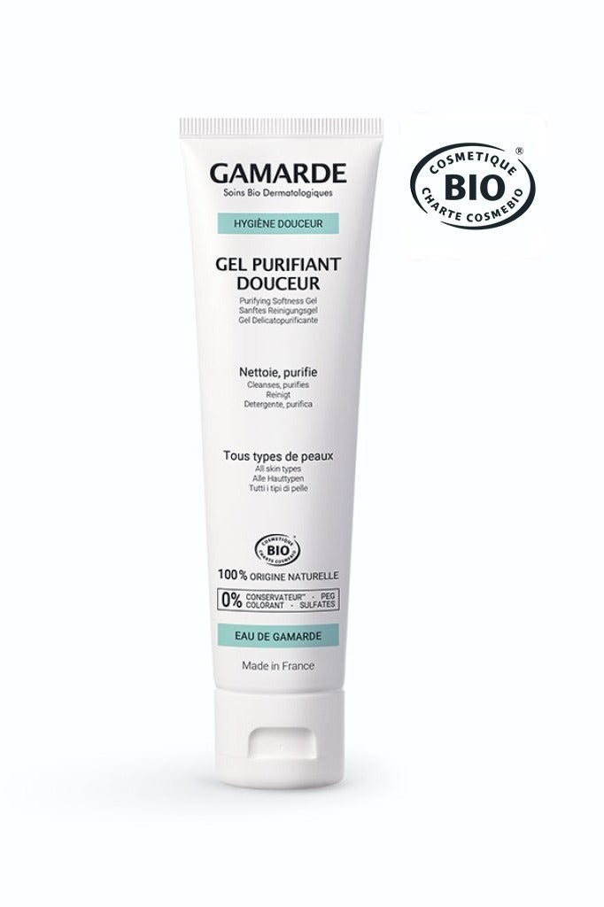 Gentle Purifying Gel 100ml – Certified Organic Daily Facial Cleanser for Delicate & All Skin Types – Plant-Based Surfactants, Removes Impurities with Light Foaming Action – Vegan