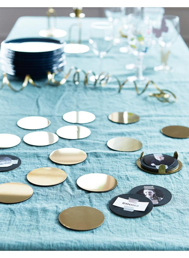 Zaboon Coasters With Holder, Brass-Colour, 8.5 Cm - Image 4