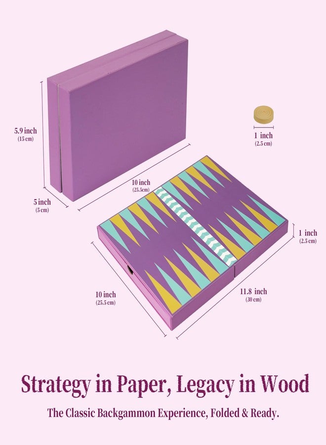 YOBRO Portable Colorful Backgammon Set,Portable Folding Board with 30 Colorful Wooden Pieces & Storage Drawer,Travel & Family Game Night,Ages 12+ - Image 3