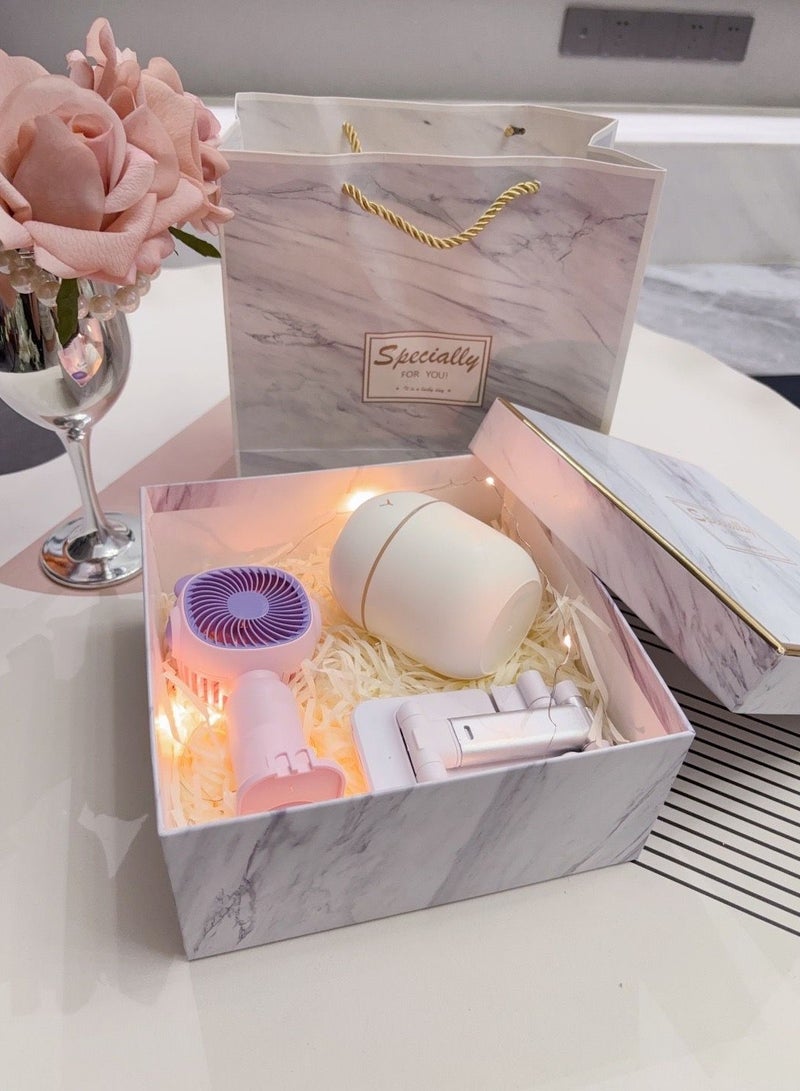 Birthday Gift Box Contain Fan and Humidifier and Phone Holder with Gift Box and Gift Bag Gift Set - Image 2
