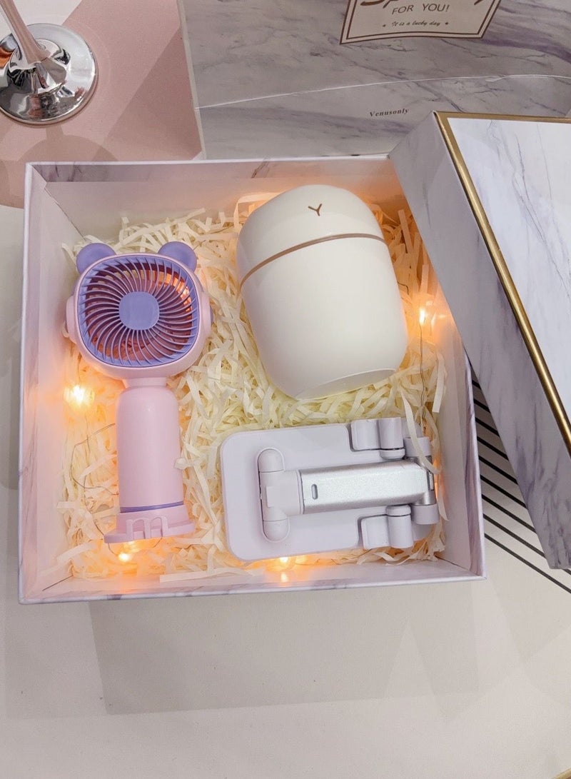Birthday Gift Box Contain Fan and Humidifier and Phone Holder with Gift Box and Gift Bag Gift Set - Image 1