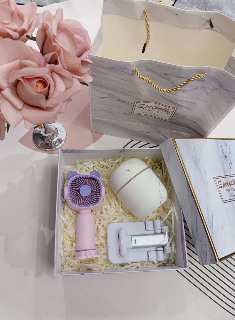 Birthday Gift Box Contain Fan and Humidifier and Phone Holder with Gift Box and Gift Bag Gift Set - Image 4