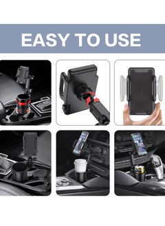 Digipace Car Cup Holder Phone Mount,Universal Auto Cell Phone Stand with Drink Expand Cup Holder,2 in 1 Multifunctional Car Cup Holder Expander with 360° Rotation Phone Mount  - Image 4