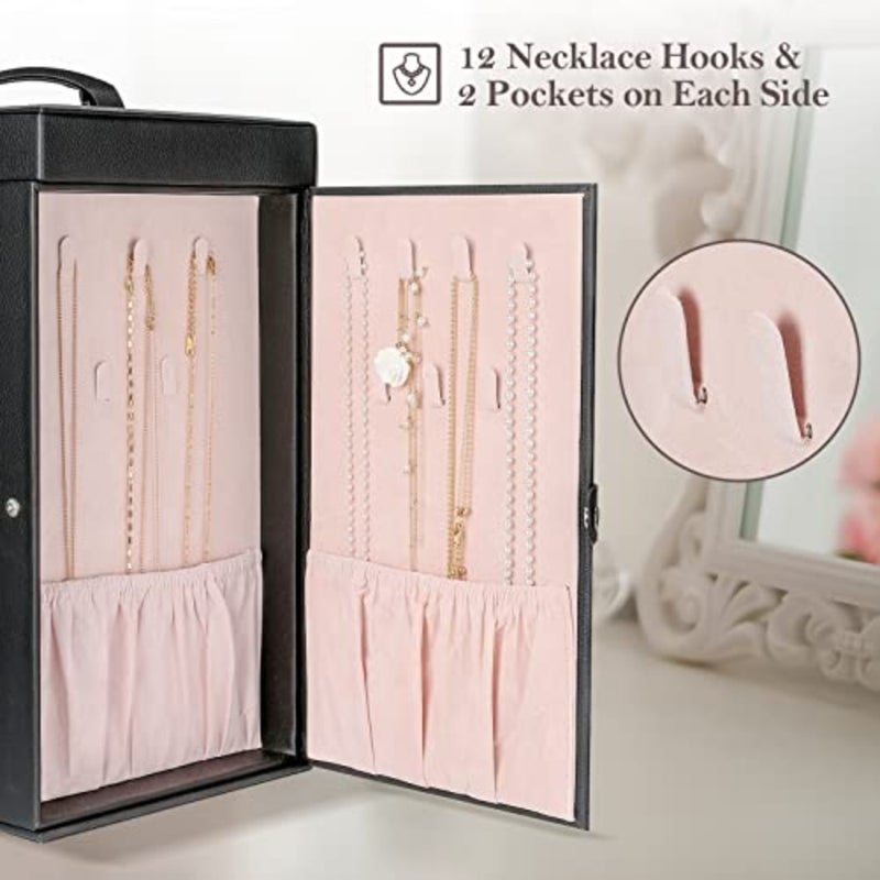 Large Jewelry Organizer Box for Women Girls, 6 Layers Storage Display Holder Case with Drawers and Dividers for Earrings Necklaces Rings Bracelets Watches -Black - Image 3