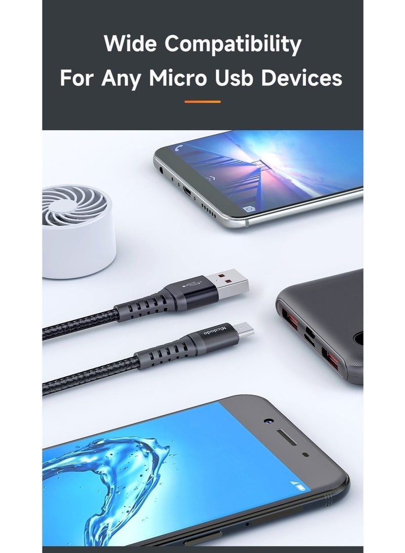 Mcdodo 2.4A Fast Charging Android Charger Cable 1m – USB Charging Data Cable for Samsung Phones, Old Android, Power Bank, Tablet – Durable Fast Sync Black - Image 2