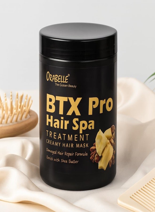 Orabelle BTX Pro Hair Spa Treatment, Creamy Hair Mask with Shea Butter, Damaged Hair Repair Formula, 1000ml, Professional Salon Keratin Spa Mask for Dry & Chemically Treated Hair - Image 3
